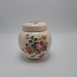 Sadler England Floral Design Ceramic Ginger Jar Lidded Storage Dish